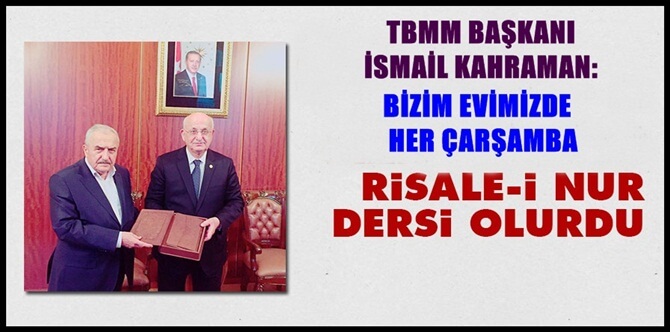 TBMM Başkanı İsmail Kahraman, Bediüzzaman’ın talebesi Hüsnü Bayramoğlu ağabeyle makamında