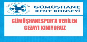 Gümüşhane Kent Konseyi Başkanı Hasan Pir’in mesajı şöyledir: GÜMÜŞHANESPOR’A VERİLEN 
