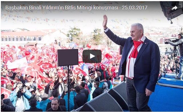     Başbakan Binali Yıldırım; 25 Mart 2017 Cumartesi günü