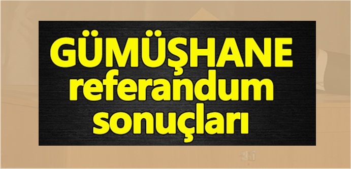 16 Nisan 2017 Pazar – Anayasa Değişikliği Referandumu Gümüşhane il