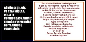 Cumhurbaşkanımız Recep Tayyip Erdoğan’ın, 21 Mayıs 2017 Pazar günü Ankara