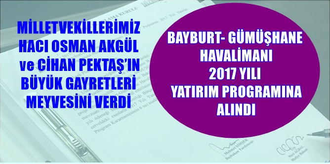 *MİLLETVEKİLLERİMİZ HACI OSMAN AKGÜL ve CİHAN PEKTAŞ’IN BÜYÜK GAYRETLERİ MEYVESİNİ
