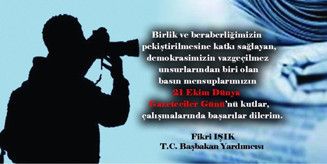 Gümüşhaneli hemşerimiz Başbakan Yardımcımız Fikri Işık, sosyal medya facebook hesabından