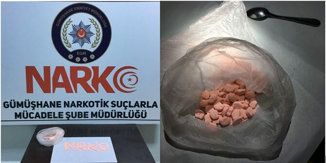 Gümüşhane İl Emniyet Müdürlüğü Narkotik Suçlarla Mücadele Şube Müdürlüğü tarafından 