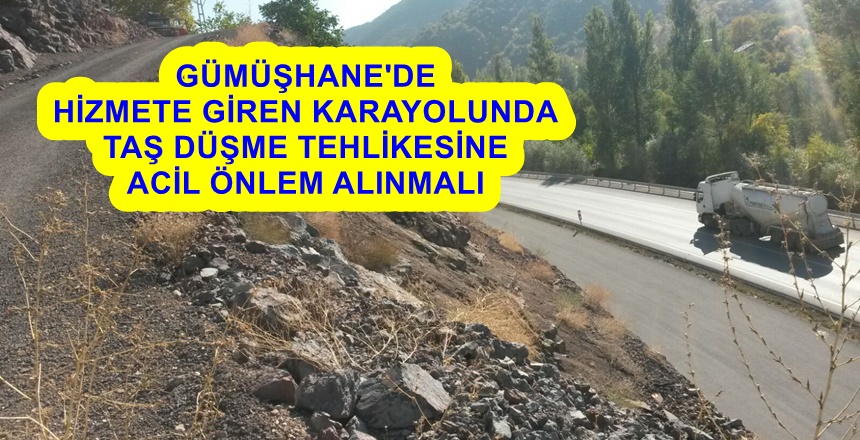 Trabzon- Erzurum Devlet Karayolu’nun Gümüşhane Merkez Yeniyol köyü içinden geçen