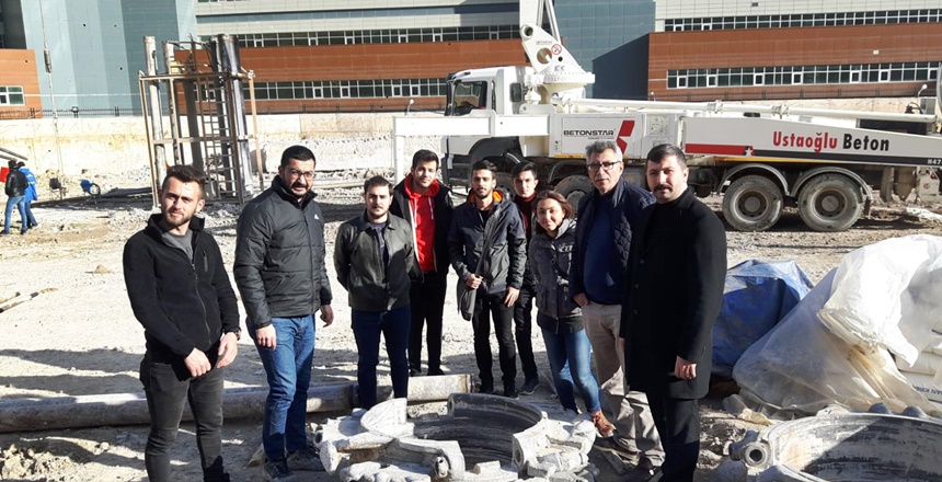 Gümüşhane Meslek Yüksekokulu İnşaat Bölümü öğrencileri Gümüşhane yeni devlet hastanesi