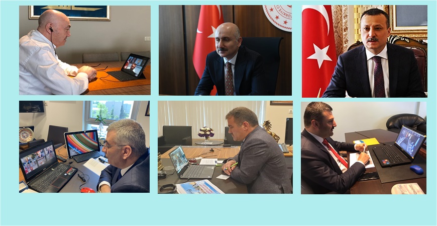 Gümüşhane’nin ulaşım ve alt yapı projelerinin istişare edildiği video konferans