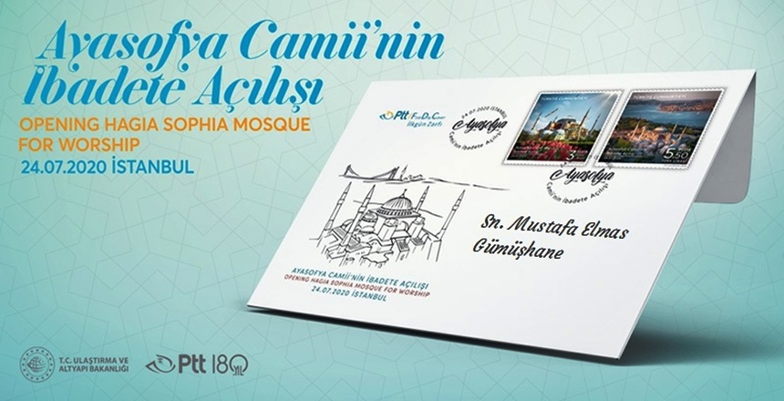 Ulaştırma ve Altyapı Bakanlığı,&nbsp;Ayasofya’nın&nbsp;ibadete açılmasının ardından bu tarihi anın hatırasını