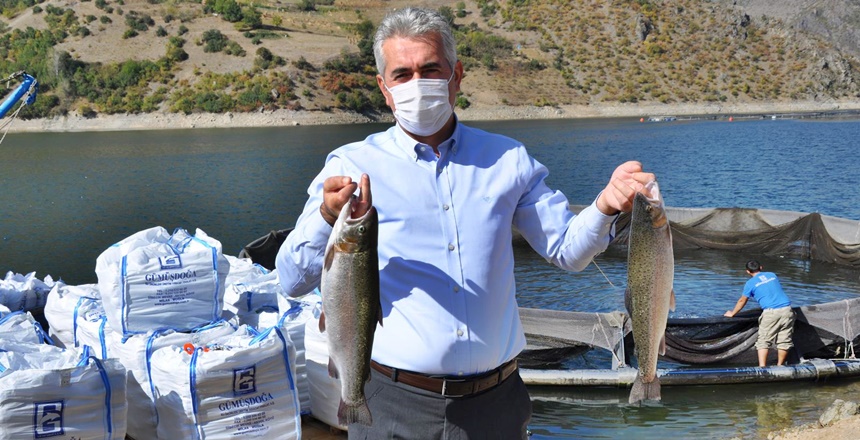 Gümüşhane Kürtün ve Torul Baraj Göllerinde balıkçılık yapan üreticiler balık