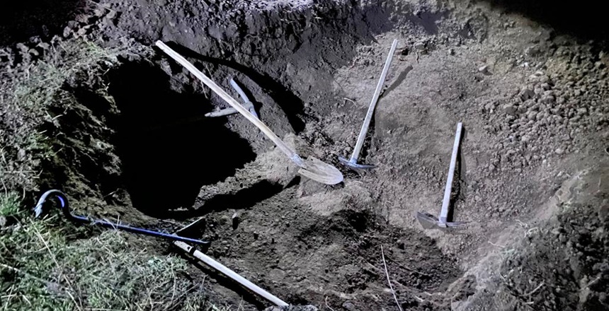 Torul İlçesi Güzeloluk Köyünde A.S isimli şahsın arazisinde kaçak kazı