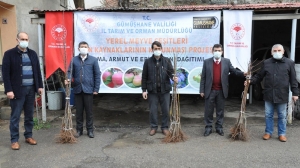 Gümüşhane’de yerel meyve çeşitlerinin korunması için çiftçilere 4 bin adet