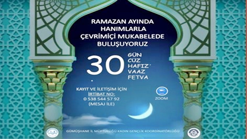 ZOOM programı üzerinden yapılacak olan mukabele programına katılmak isteyen hanımların