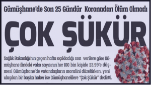 GÜMÜŞHANE OLAY GAZETESİ’NİN HABERİ – 13.07.2021 Sağlık Bakanlığı’nın geçen hafta