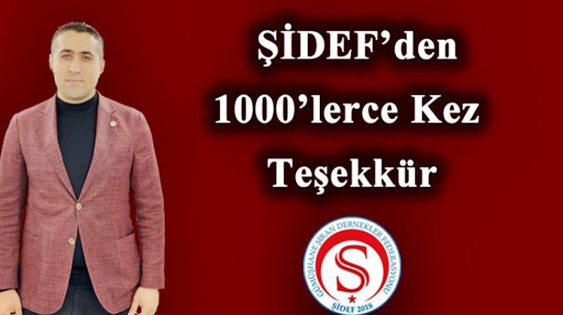 Şiran Dernekler Federasyonu (ŞİDEF) Genel Başkanı Serkan Kaya, zekâtlarıyla destek