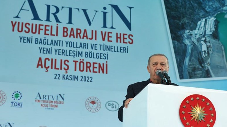 Cumhurbaşkanı Recep Tayyip Erdoğan, 22 Kasım 2022 Salı günü Yusufeli