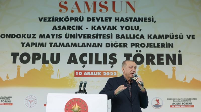 Cumhurbaşkanı Recep Tayyip Erdoğan, Samsun Cumhuriyet Meydanı’nda düzenlenen; Vezirköprü Devlet