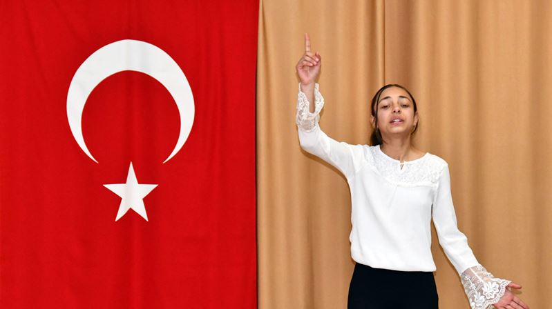 Gümüşhane’de İl Milli Eğitim Müdürlüğü tarafından merkez ilçede İstiklal Marşı’nın