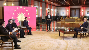 Cumhurbaşkanı&nbsp;Recep Tayyip Erdoğan, 24 TV, 360 ve tv4 ortak canlı