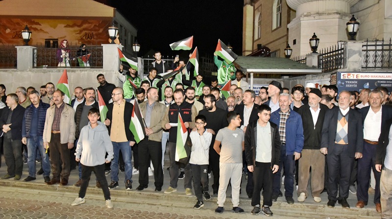 Gümüşhane sivil toplum kuruluşu temsilcileri İsrail’e öfke ve tepki, Filistin’e