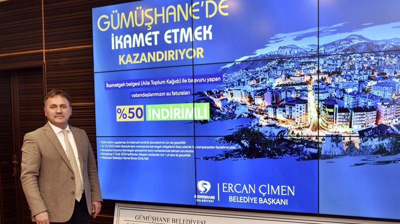 Gümüşhane Belediye Başkanı Ercan Çimen, 31 Aralık tarihine kadar ikametini
