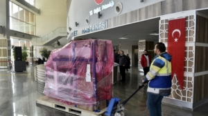 Almanya’dan getirilen ve Türkiye’de 13 noktaya verilen anjiyo ünitelerinden biri