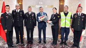 Jandarma teşkilatının kuruluşunun 185.yıldönümü kutlamaları Gümüşhane’de Atatürk Anıtı önünde düzenlen
