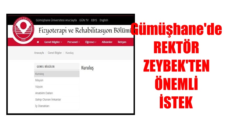 Gümüşhane Üniversitesi’nin gözde fakültelerinden biri olan Sağlık Bilimleri Fakültesi’nde “Fizyoterapi