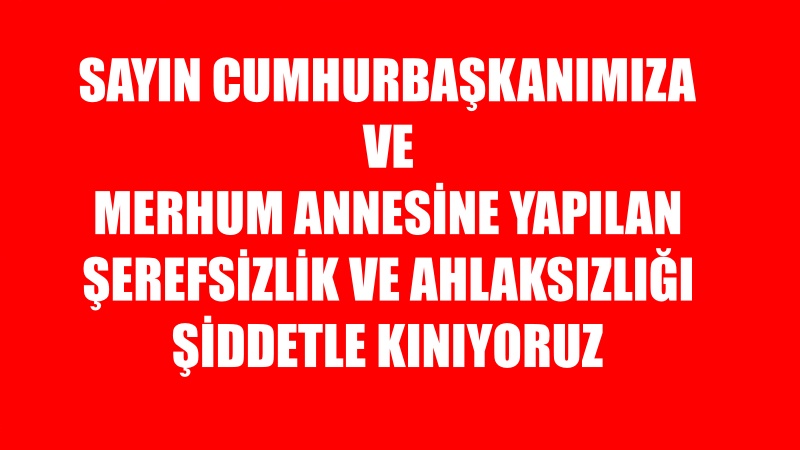 İstanbul Saraçhane’de Sayın Cumhurbaşkanımıza ve Merhum Annesine yönelik şerefsizce, haysiyetsizce