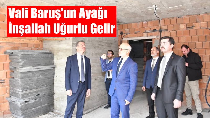 Gümüşhane Valisi Aydın Baruş, Oltanbey Mahallesi’nde yapımı devam eden Diyanet