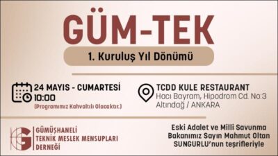 Gümüşhaneli Teknik Meslek Mensupları Derneği, Ankara’da 1. Kuruluş Yıl Dönümünü