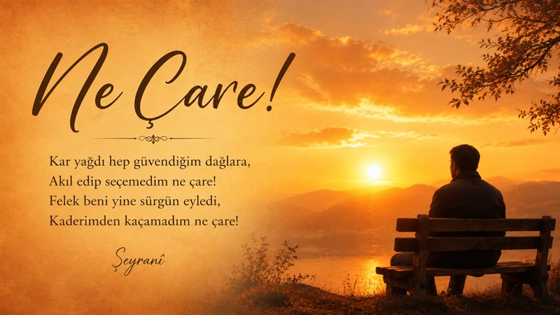 NE ÇARE! Kar yağdı hep güvendiğim dağlara, Akıl edip seçemedim