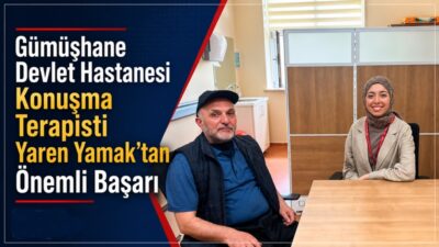 Gırtlak ameliyatı sonrası sesini kaybeden Muhittin Taş, Gümüşhane Devlet Hastanesi’nde