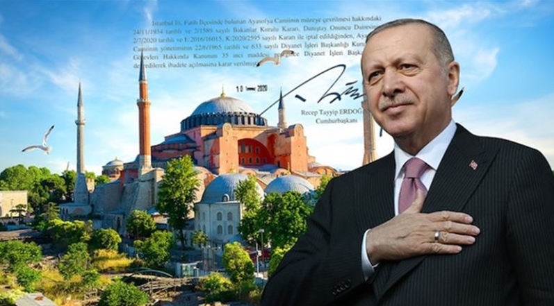 İstanbul’un fethinin sembolü olan Ayasofya’nın 86 yıllık bir aradan sonra