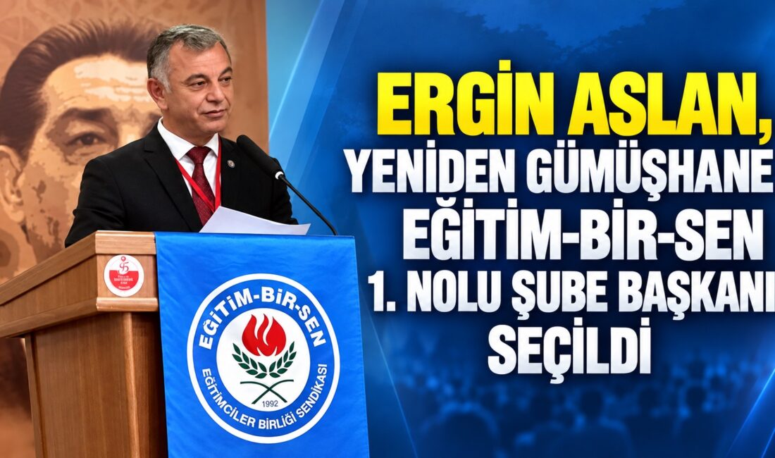 Gümüşhane’nin Sevilen Sendikacısı Ergin Aslan Yeniden Başkan Seçildi Eğitim-Bir-Sen Gümüşhane 1 No’lu Şubesi’nin 7. Olağan Genel Kurulu’nda mevcut